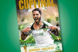 Omslag av Supportrarnas Matchprogram inför finalen av Svenska cupen mellan Mjällby och Hammarby.