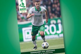 Pavle Vagic driver boll på omslaget till Supportrarnas Matchprogram till mötet med Värnamo.