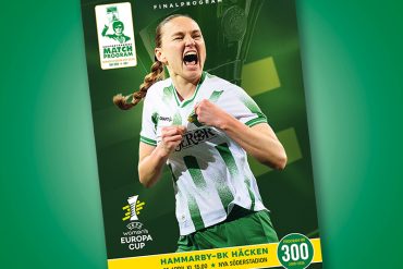 Omslag av Supportrarnas Matchprogram inför den första finalmatchen av Europa Cup mellan Hammarby och Häcken.