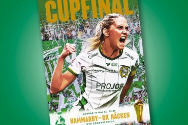 Omslaget till Supportrarnas Matchprogram till svenska cupens final 2026 mellan Hammarby och Häcken.