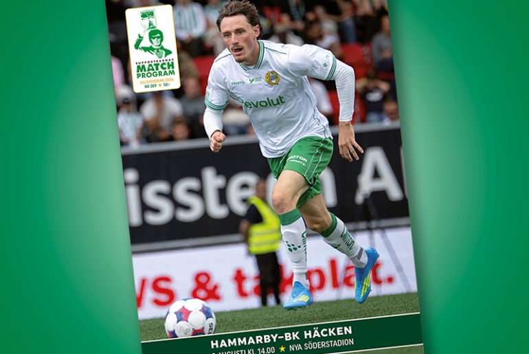 Omslag till Supportrarnas Matchprogram till mötet Hammarby-Häcken i Allsvenskan 2026.